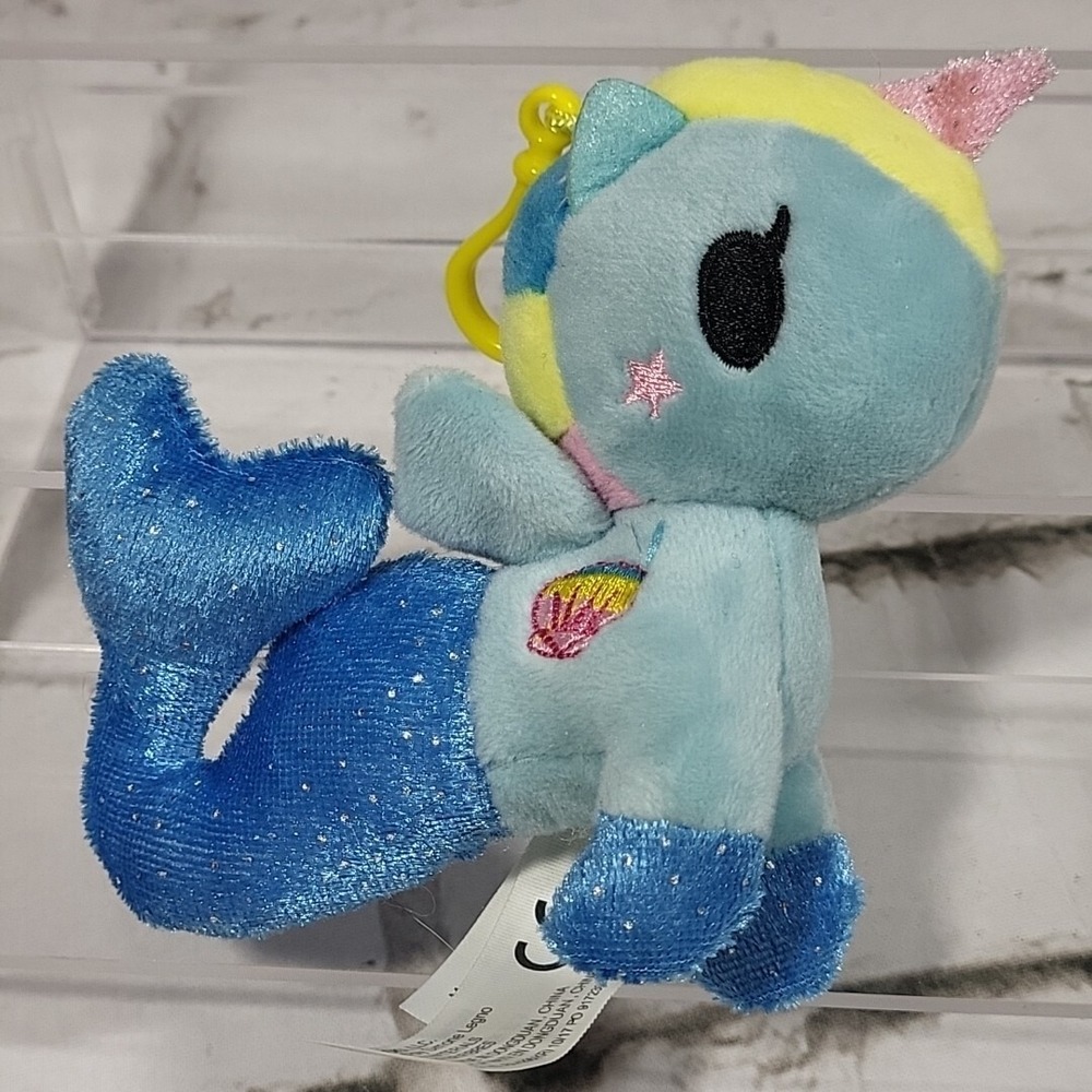 Tokidoki Neon Star Unicorno Mermicorno Shelly Clip On Plush 4.5"
